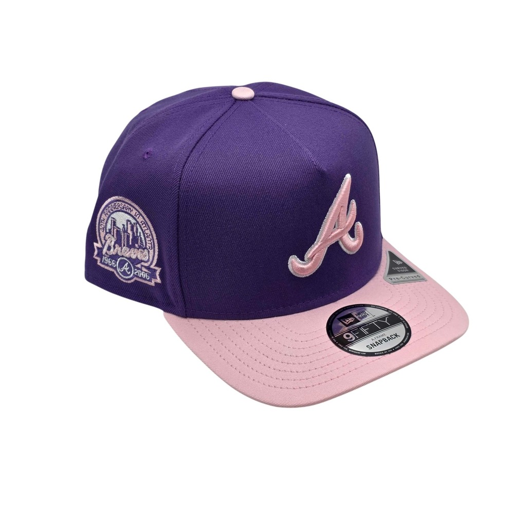 New Era 9FIFTY Atlanta Braves 40th Anniversary MLB Snapback Hat Cap Purple Pink